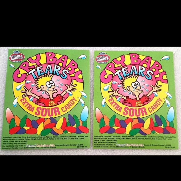 2 Dubble Bubble Cry Baby X Sour Candy Machine Vending Display Card 2000s NOS NEW - Picture 2 of 6